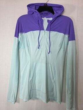 Lululemon Colorblock Half-Zip Hoodie - Mint & Purple - Size Small